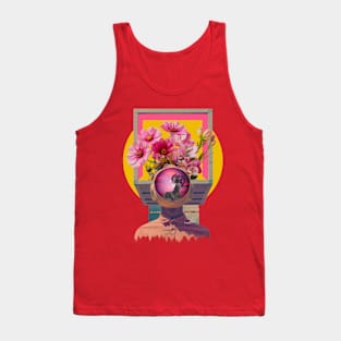 Flooral Astronaut head Tank Top